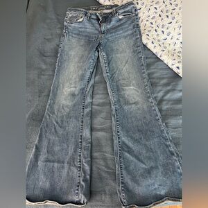 American Eagle Outfitters Low Rise Flare Leg Jeans, 12 Long